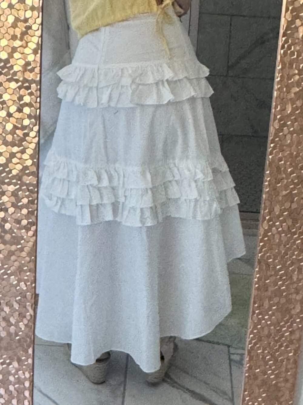 rose & Poetry Fannie High-Low Hi Asymmetrical tiered Ruffled Skirt Small S - Picture 4 of 16